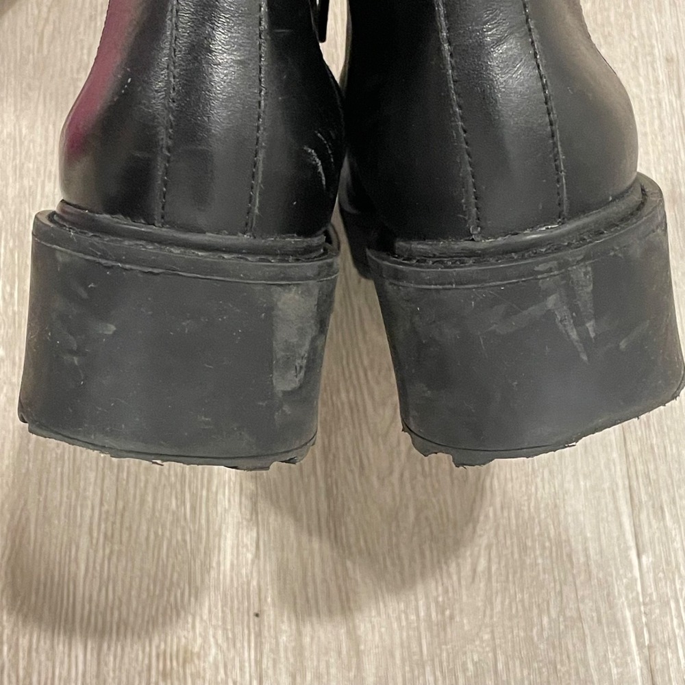 Steve Madden Tornado Womens Black Leather Boots Whimsigoth Grunge Combat 10M - Picture 6 of 11